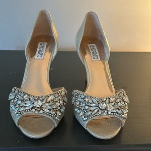 Badgley Mischka jeweled gold heel